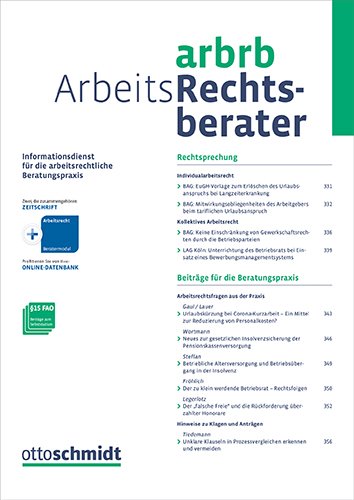 Ansicht: Arbeits-Rechtsberater - ArbRB