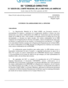 Documento de información de los centros colaboradores de la OPS/OMS CD59/INF/6