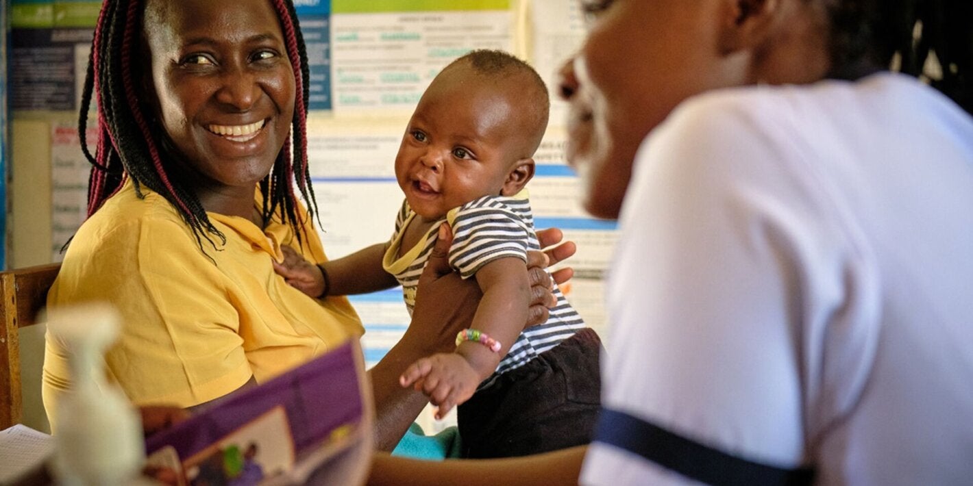 Mother and child in health setting