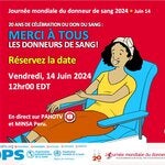  Réservez la date. Journée mondiale du donneur de sang 2024