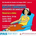  Reserve a Data. Dia Mundial do Doador de Sangue 2024