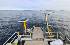 Vy tagen från båten Ugglan ut över havet