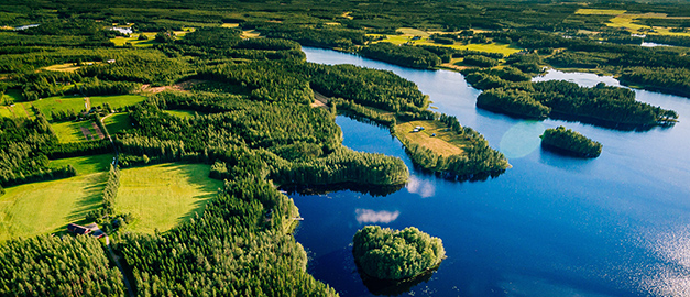 Vybild över landskap.