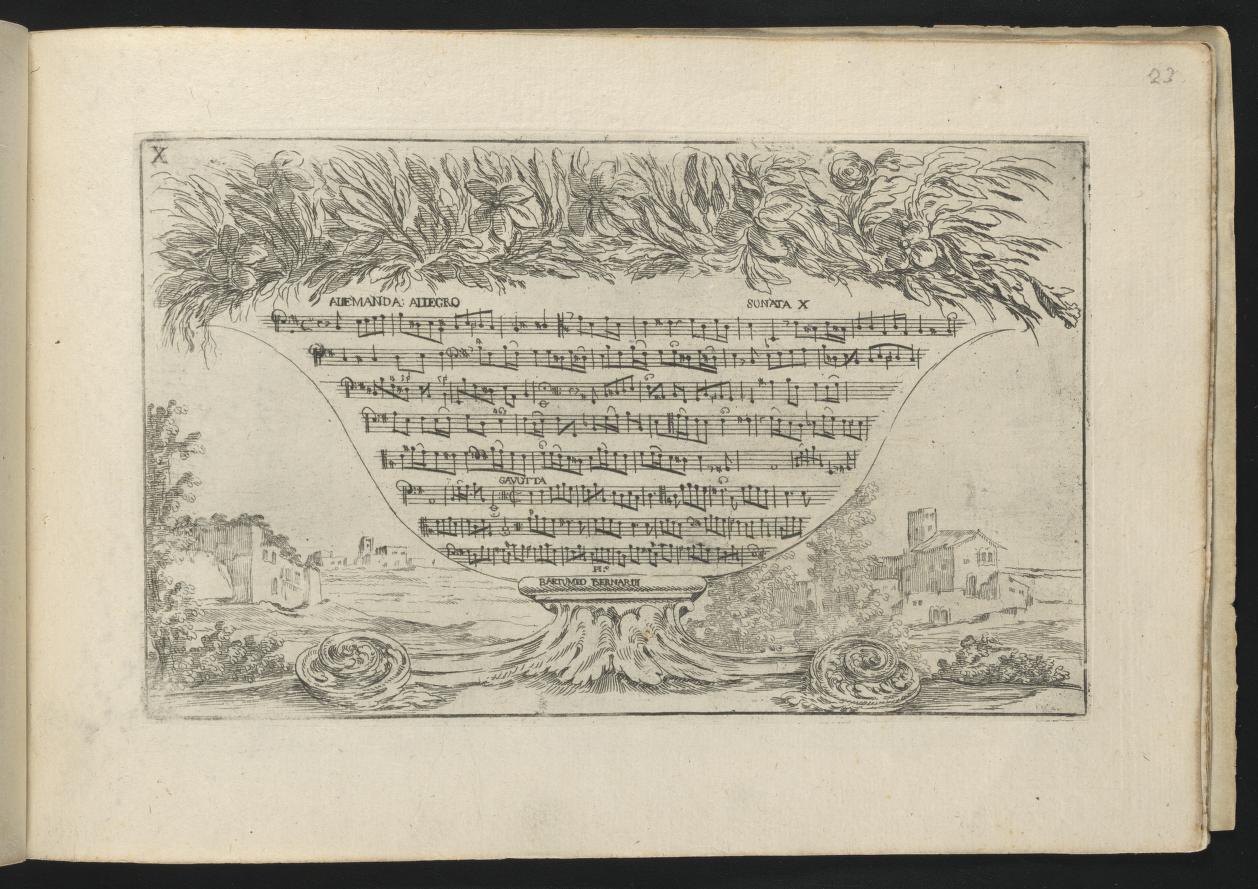 Manuscript page of Bartolomeo Bernardi Sonata X