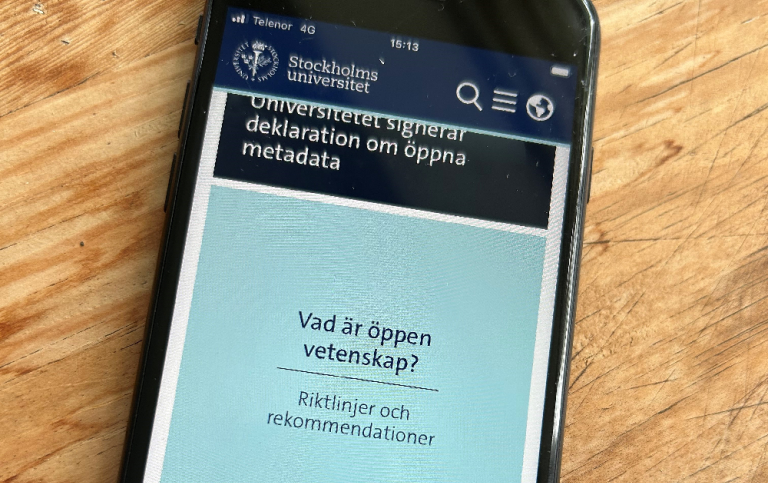 Öppen vetenskap webbsida