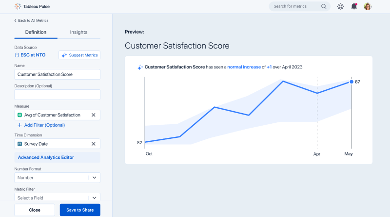 Tableau Pulse product screen shot