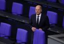 German Chancellor Olaf Scholz attends a session of the Bundestag in which new Finance Minister Joerg Kukies was sworn in the day after Scholz fired previous Finance Minister Christian Lindner