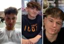 From left to right, Daniel Hancock, 18, Elliot Pullen, 17, and Ethan Goddard, 18, who died in the