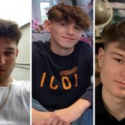 From left to right, Daniel Hancock, 18, Elliot Pullen, 17, and Ethan Goddard, 18, who died in the