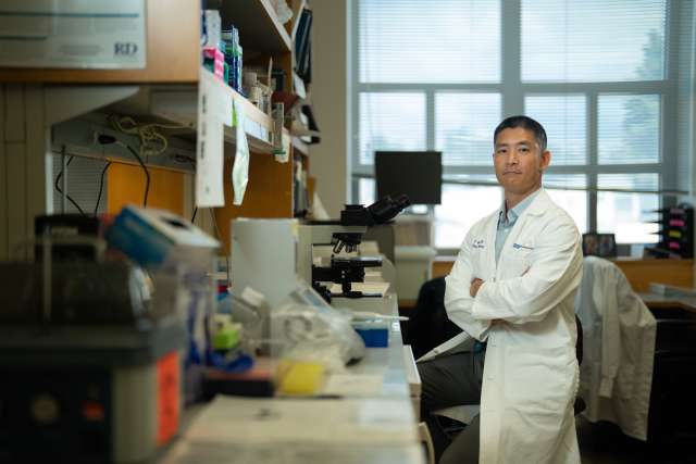 Dr. Anthony Wang in the lab.