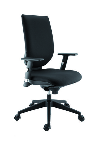 Fauteuil de bureau Tertio - tissu noir panthère 009 - Roulette sol dur