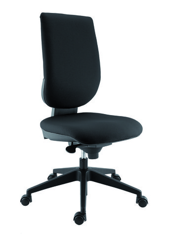 Chaise de bureau Tertio - tissu noir panthère 009 - Roulette sol dur