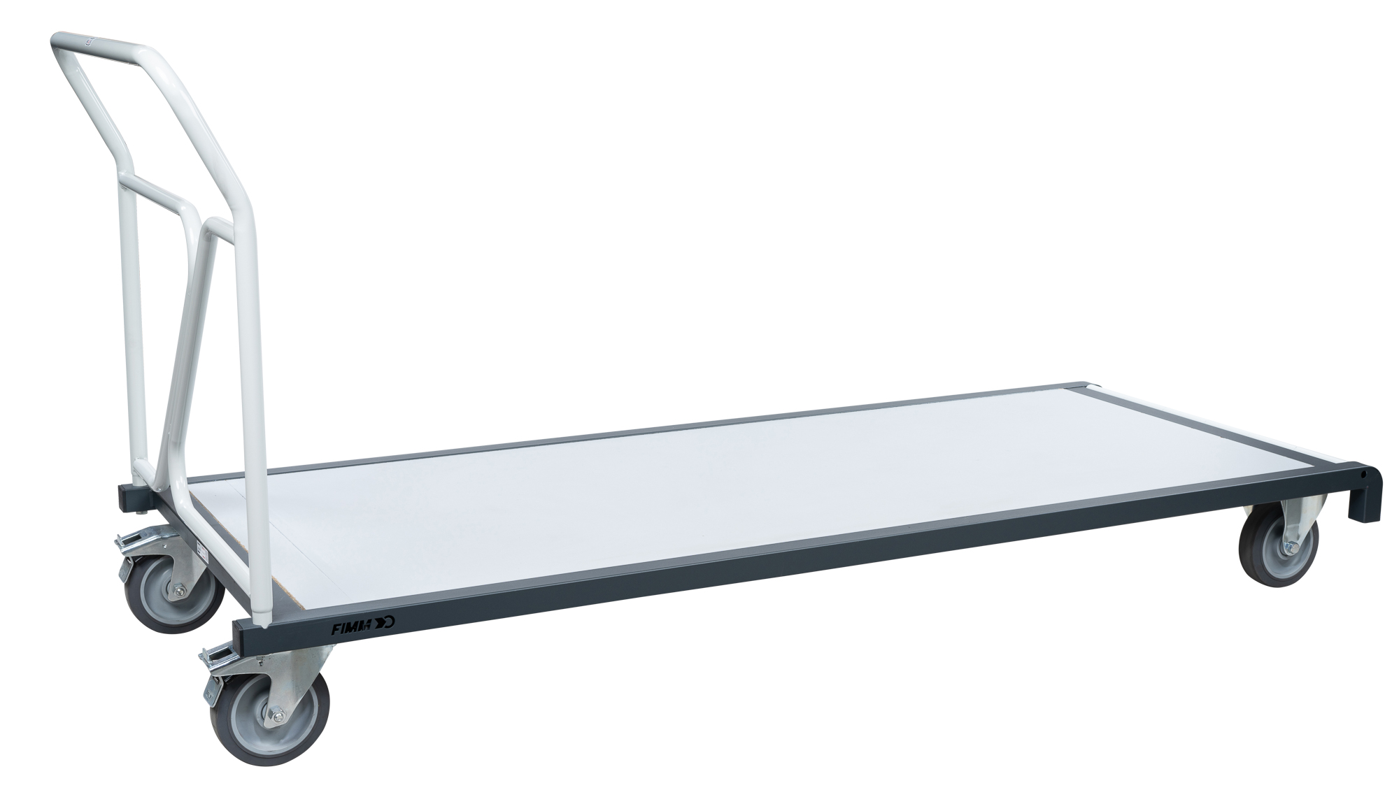 Chariot porte-table rectangle ou tapis de sport - dossier amovible - 400 kg - gris - 1800 x 800 mm