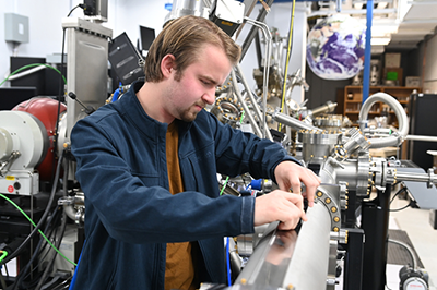 person working in the engineering lab