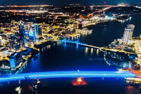 Mathews bridge at night