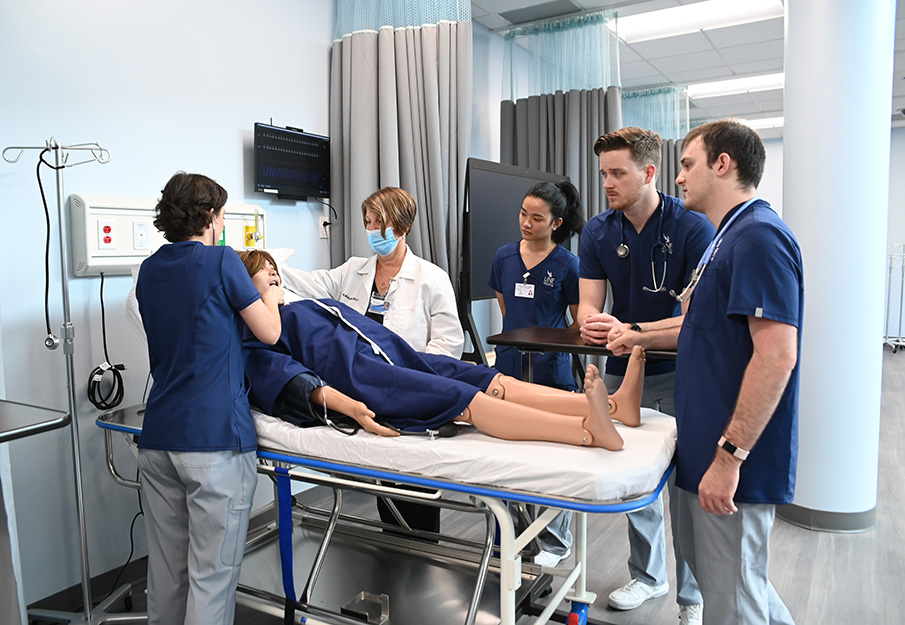 Nursing students in simulation lab