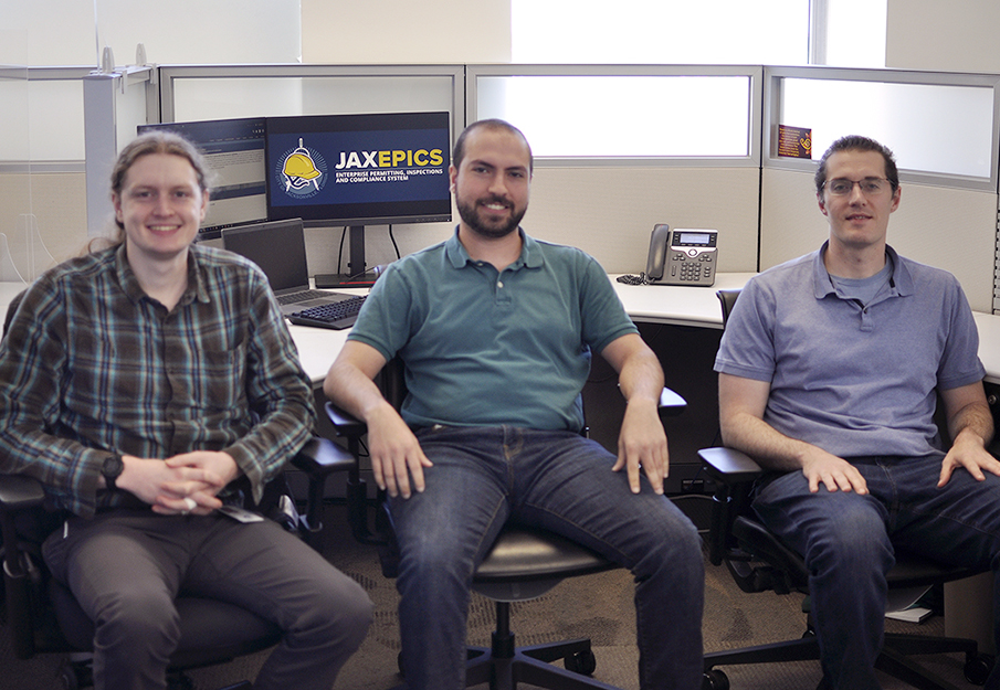 UNF alums (left to right): John Tyler, Ryan Rukab and Jason Swinehart. Photo credit: Brad Biringer