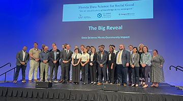 2024 Florida Data Science for Social Good team at the big reveal event