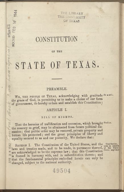 Constitution of the State of Texas