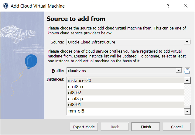 Add Cloud Virtual Machine Wizard