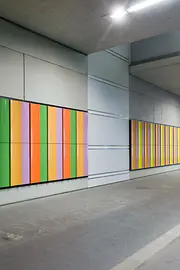 Wall installation by Peter Sandbichler at Vienna Central Station 