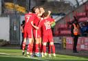 Swindon celebrate Smith's Gillingham equaliser