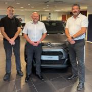 The Platinum Motor Group management team in Trowbridge with one of the new Citroen cars that will be sharing a showroom with Vauxhall.