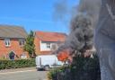 Van bursts into flames in Ellesmere Port