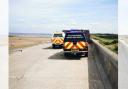 Library image of Wirral Coastguard Rescue Team vehicles near Leasowe Bay