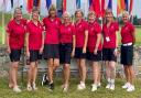 From left to right: Kerry Smith, Jackie Foster, Caroline Berry, Helen Lowe, Tracey Williamson, Judith Halliday (Team Manager), Angela Jones (Team Captain) and Sally Shayler