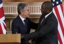 US secretary of state Antony Blinken, left, and Foreign Secretary David Lammy were speaking at a joint press conference in London (Alberto Pezzali/PA)