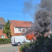 Van bursts into flames in Ellesmere Port