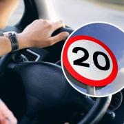 Library picture of motorist and 20mph zone