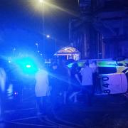 The scene of a collision between a police car and another vehicle in Wallasey that took place on Tuesday night