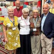 Bebington Dramatic Society chairman David Oliver (back) with the group's four longest-serving members during centenary celebration at The Gladstone Theatre in Port Sunlight on Sunday, September 1