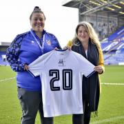 Hannah Naylor, Tranmere Rovers marketing manager and Jessica Gallier-Booth (CEO of The Martin Gallier Project)