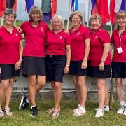 From left to right: Kerry Smith, Jackie Foster, Caroline Berry, Helen Lowe, Tracey Williamson, Judith Halliday (Team Manager), Angela Jones (Team Captain) and Sally Shayler