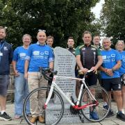 Members of the Bury Rugby Club preparing for their charity bike ride (Gooderham PR/PA)