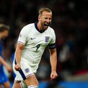 Harry Kane celebrated his landmark night with two goals (Mike Egerton/PA)