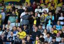 Oxford United fans during the game against Preston North End