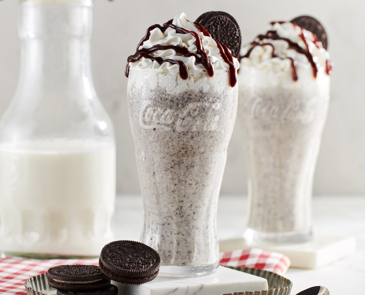 A Coca-Cola and Oreo milkshake from the World of Coca-Cola's Bottle Cap Cafe