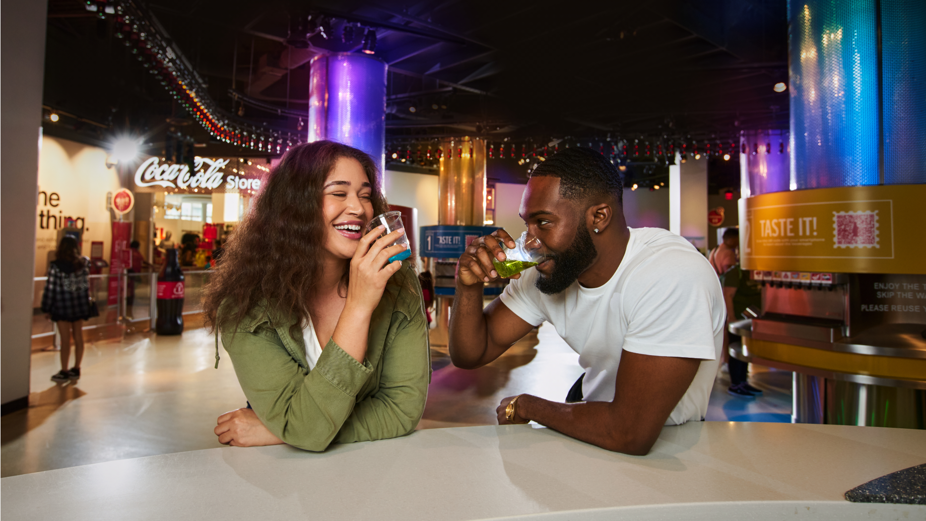 two people drinking