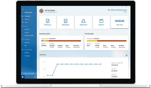 Windows dashboard - Zoho Invoice