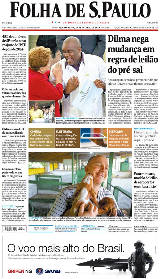 Capa Folha de S.Paulo - Edição Nacional