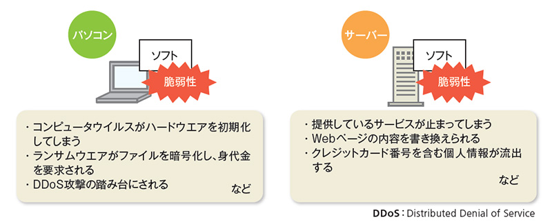 ソフトの脆弱性が引き起こす問題