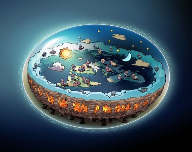 Para os terraplanistas, o planeta seria um disco e o c�u, uma c�pula em formato circular