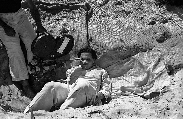 Orson Welles durante filmagem de "� Tudo Verdade", em Fortaleza, em 1942