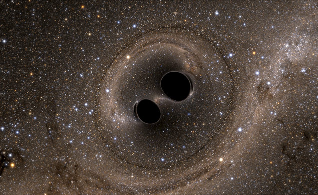 O 'bal� da morte' executado por dois buracos negros gera ondas gravitacionais, que foram detectadas