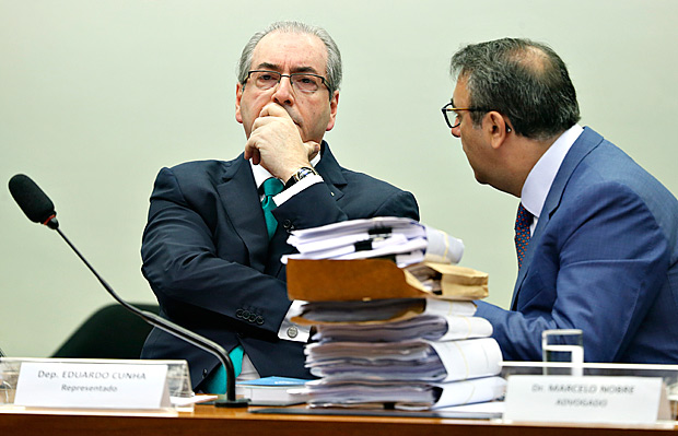 O deputado afastado Eduardo Cunha (PMDB-RJ) presta depoimento ao Conselho de �tica da C�mara