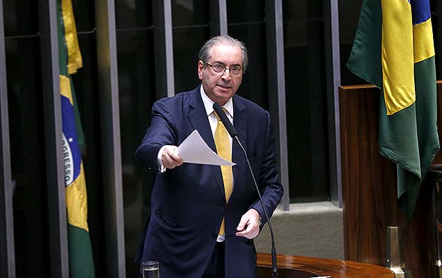 Eduardo Cunha (PMDB-RJ), ex-presidente da C�mara, faz sua defesa durante sess�o em que ser� votada sua cassa��o, em Bras�lia (DF)